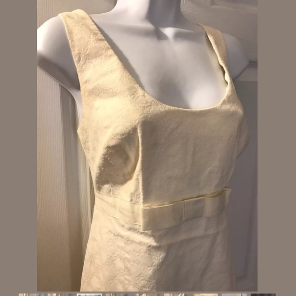 VINEYARD VINES Soirée Dress Velvet Ivory Shift Sheath Cream Rope Nautical - Picture 3 of 8